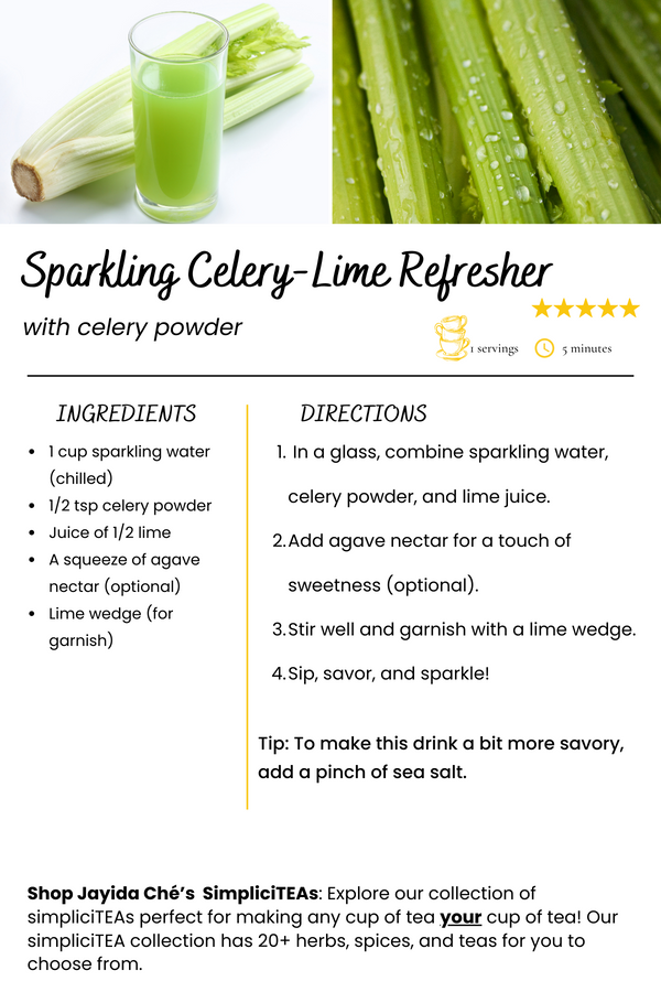 Sparkling Celery-Lime Refresher (Made with Celery Powder!)