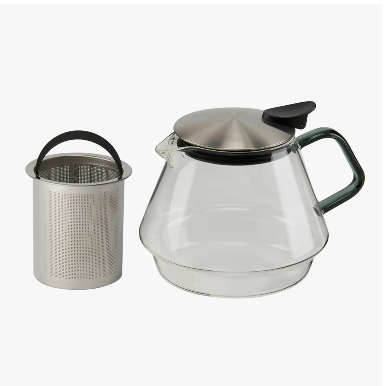 Pure Glass Teapot Black Handle